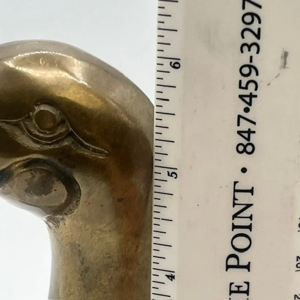 Vintage Solid Brass Duck Head Bookend Mallard Waterfowl Figurine Decor 6.25in